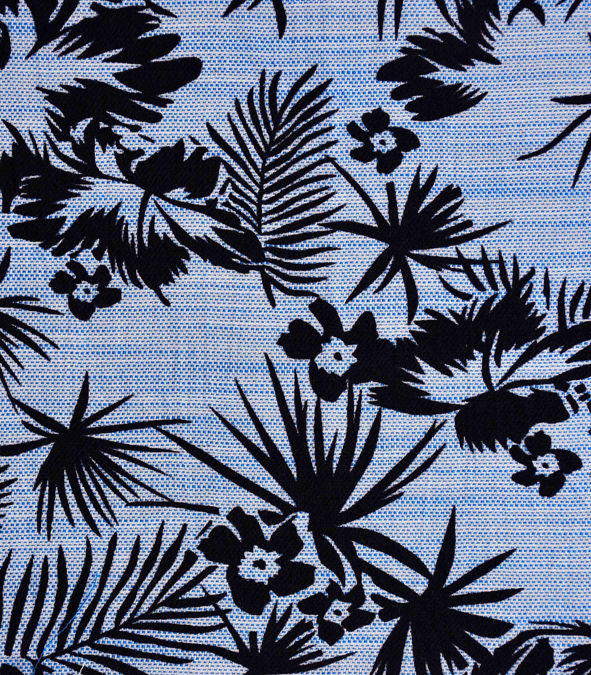 Cotton Blue Base Flower Print Fabric 7
